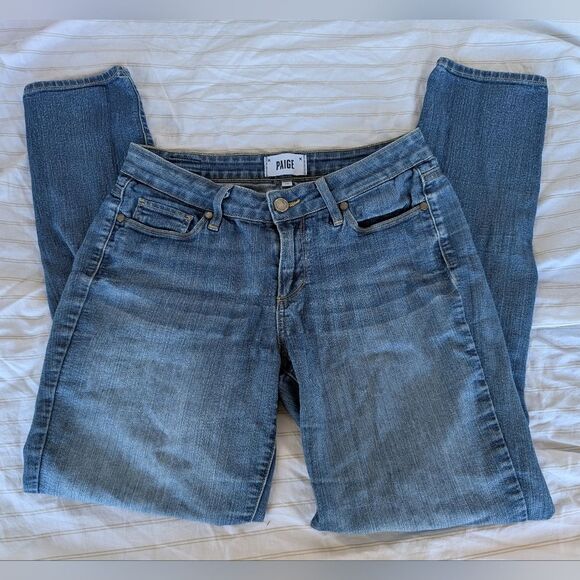 PAIGE | Size 28/6 | Medium Wash Skyline Skinny Low Rise Denim Jeans - Picture 1 of 9
